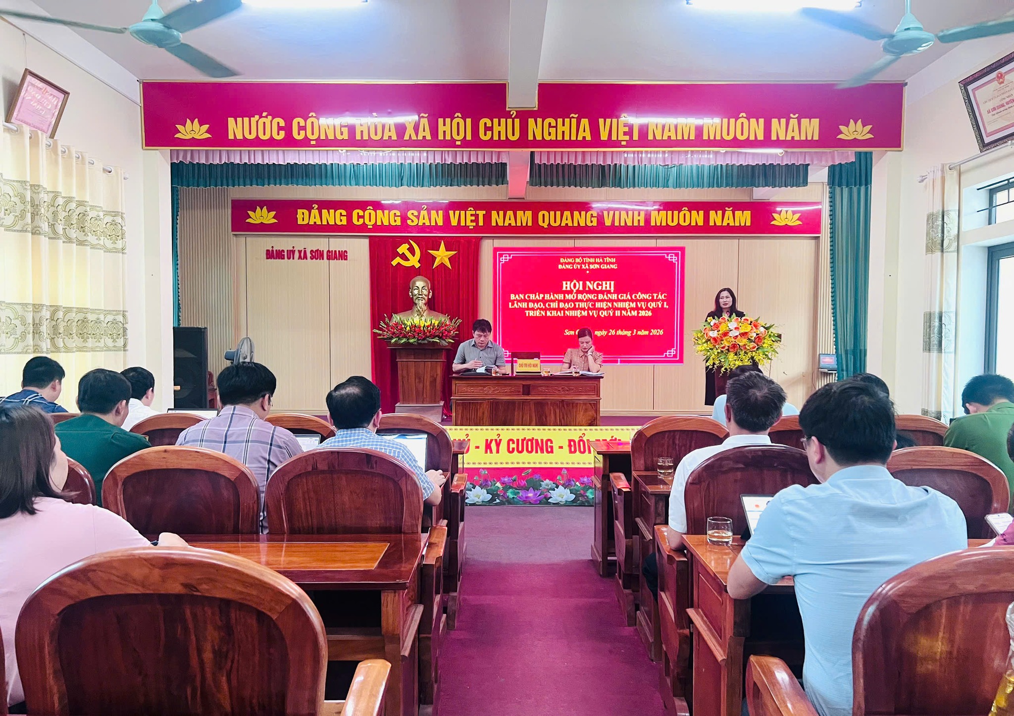 Đảng ủy xã Sơn Giang tổ chức Hội nghị Ban Chấp hành mở rộng quý I/2026