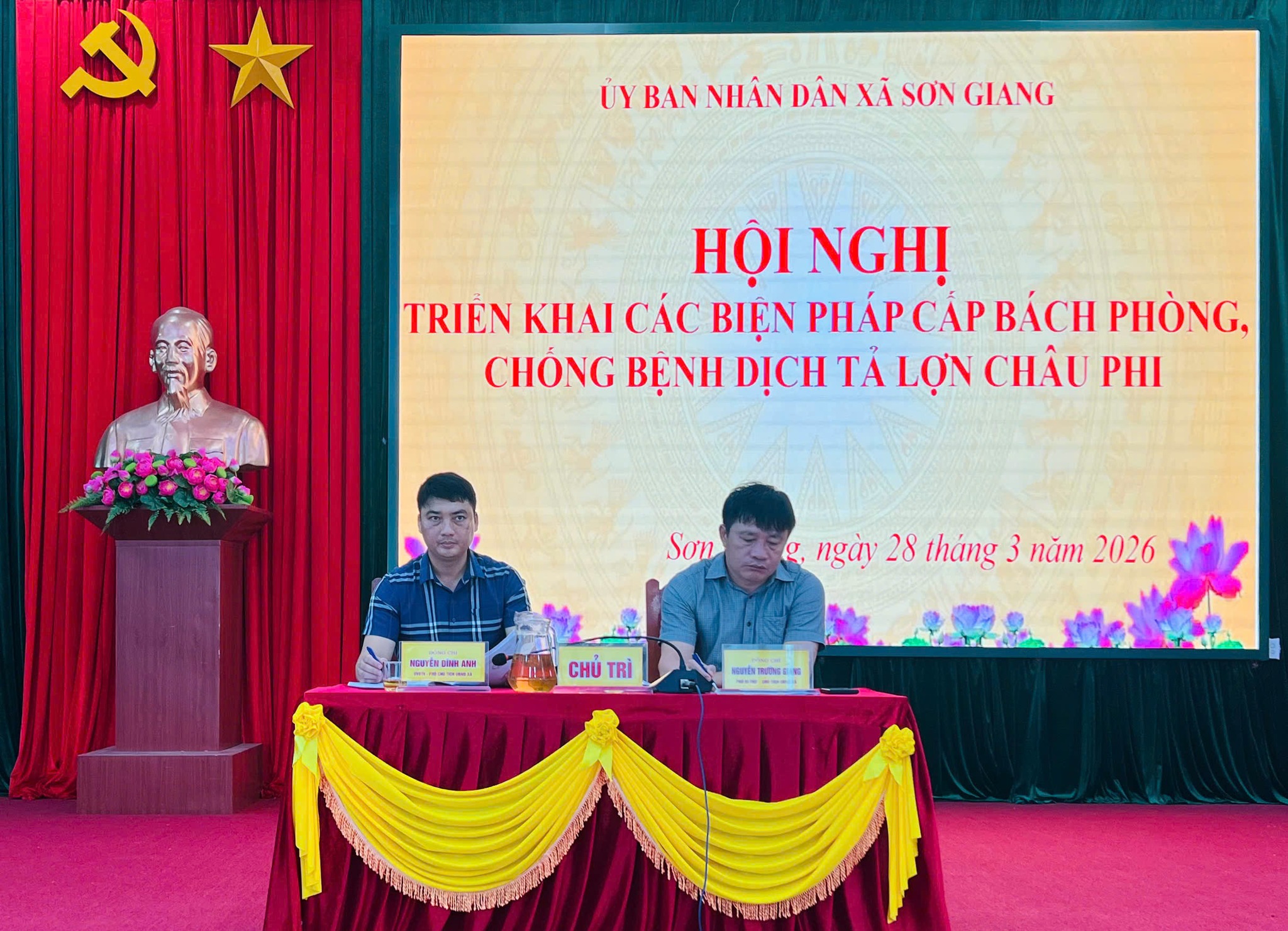 Chủ tịch UBND Sơn Giang chỉ đạo quyết liệt phòng, chống dịch tả lợn Châu Phi