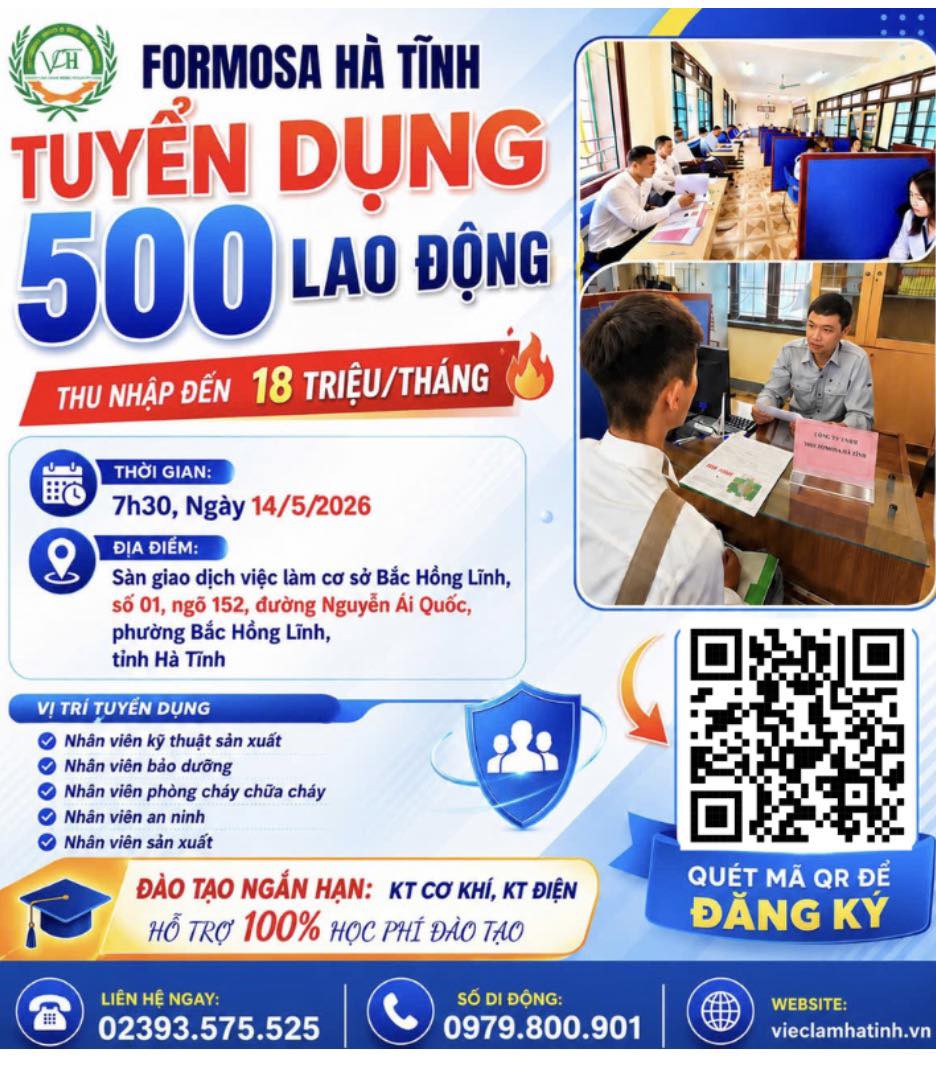 CÔNG TY GANG THÉP HƯNG NGHIỆP FORMOSA HÀ TĨNH TUYỂN DỤNG 🌺 🌺