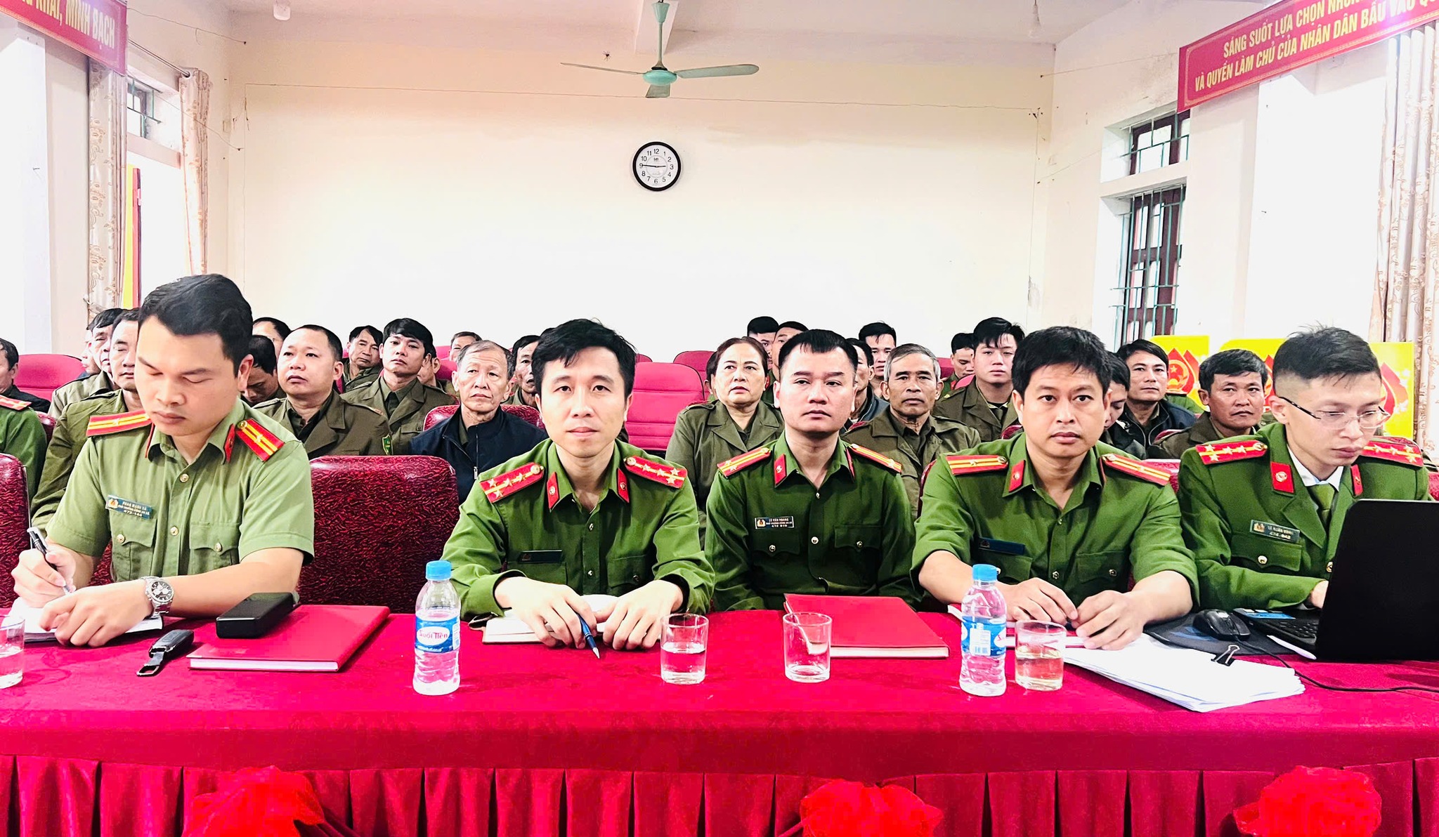 Công an xã Sơn Giang tổ chức Hội nghị giao ban lực lượng ANTT ở cơ sở tháng 3/2026