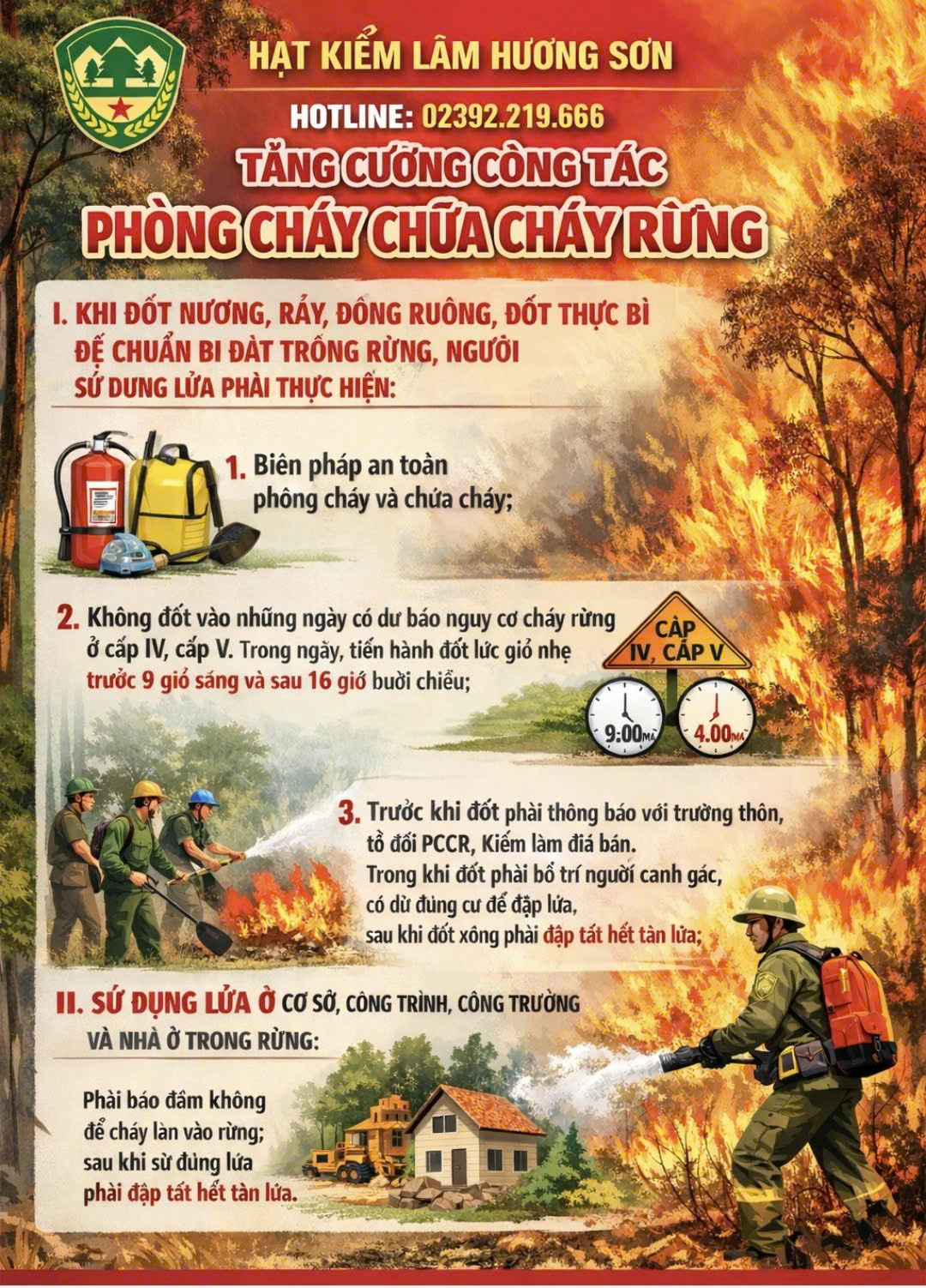 NẮNG NÓNG GAY GẮT – NGUY CƠ CHÁY RỪNG TĂNG CAO