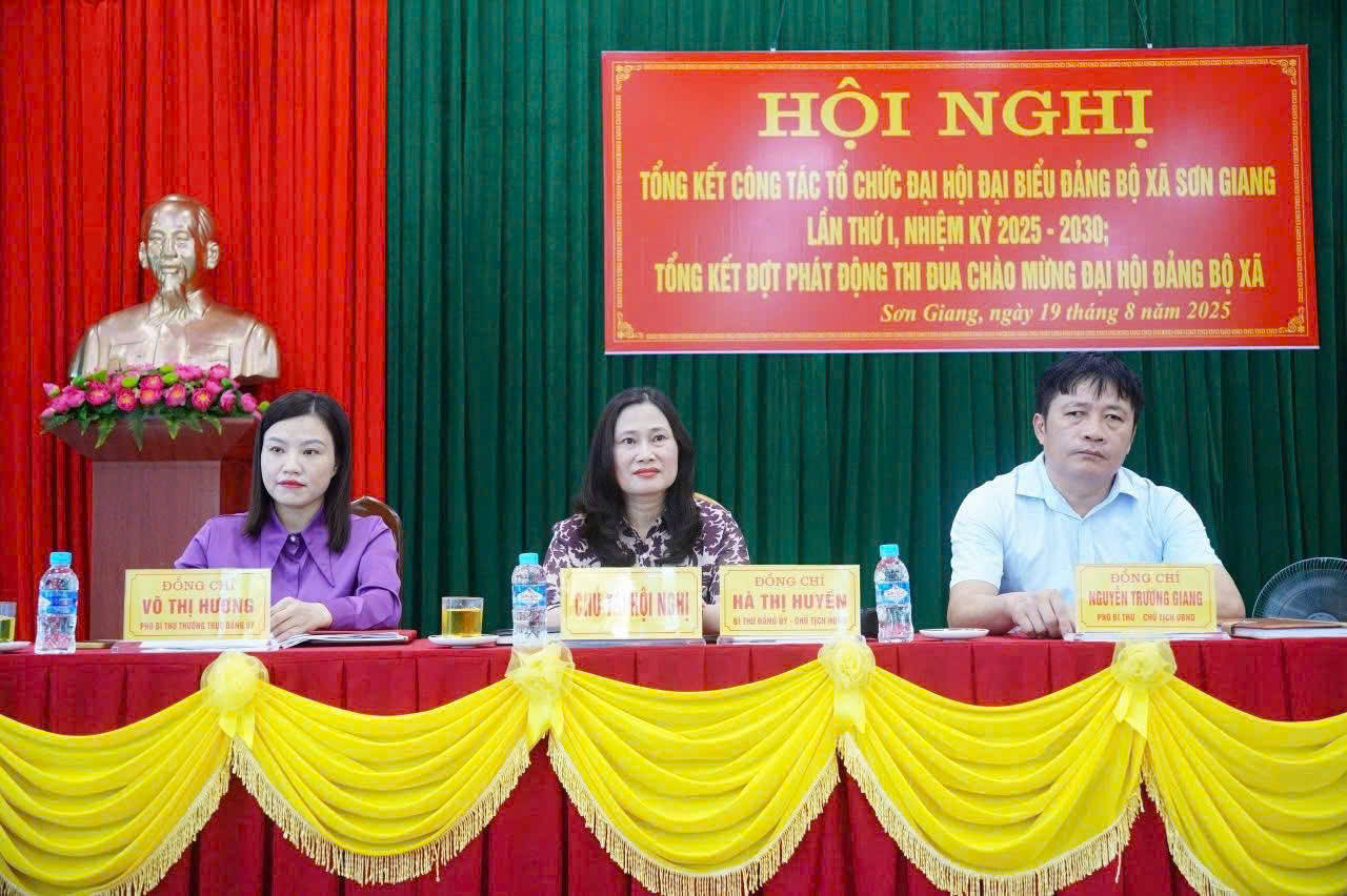 ảng ủy xã Sơn Giang tổng kết công tác tổ chức Đại hội đại biểu Đảng bộ xã lần thứ I 