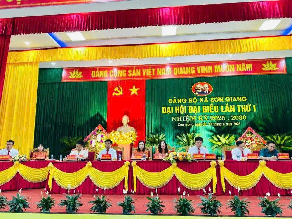 Đảng bộ xã Sơn Giang tổ chức thành công Đại hội đại biểu lần thứ nhất, nhiệm kỳ 2025 - 2030 