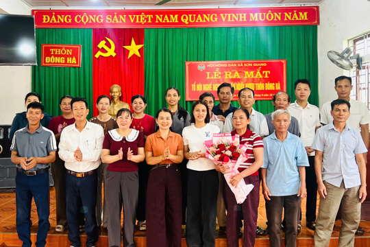Hội Nông dân Sơn Giang ra mắt Tổ hội Nông dân nghề nghiệp chăn nuôi hươu thôn Đông Hà