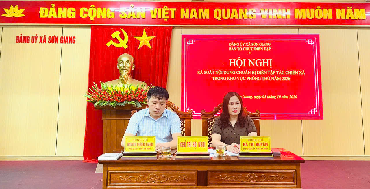 Sơn Giang rà soát, triển khai công tác chuẩn bị diễn tập tác chiến trong khu vực phòng thủ năm 2026