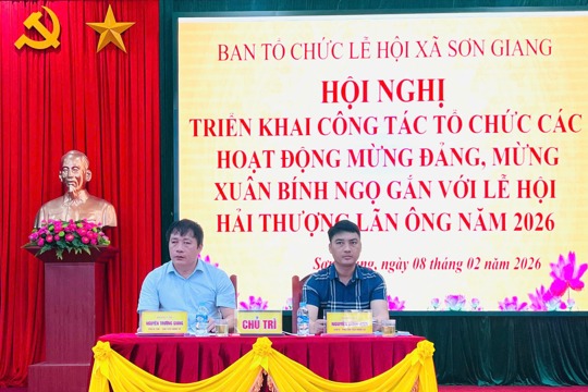 Xã Sơn Giang triển khai các hoạt động mừng Đảng, mừng Xuân Bính Ngọ gắn với Lễ hội Hải Thượng Lãn Ông năm 2026