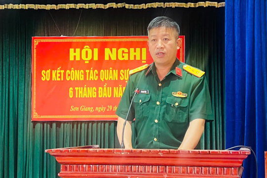 Ban Chỉ huy Quân sự xã Sơn Giang sơ kết công tác quân sự, quốc phòng 6 tháng đầu năm 2026