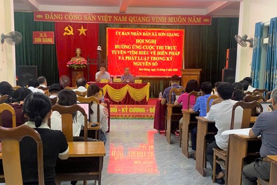 UBND xã Sơn Giang phát động hưởng ứng Cuộc thi trực tuyến “Tìm hiểu về Hiến pháp và pháp luật trong kỷ nguyên số” 