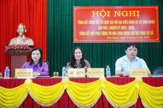 Đảng ủy xã Sơn Giang tổng kết công tác tổ chức Đại hội đại biểu Đảng bộ xã lần thứ I 