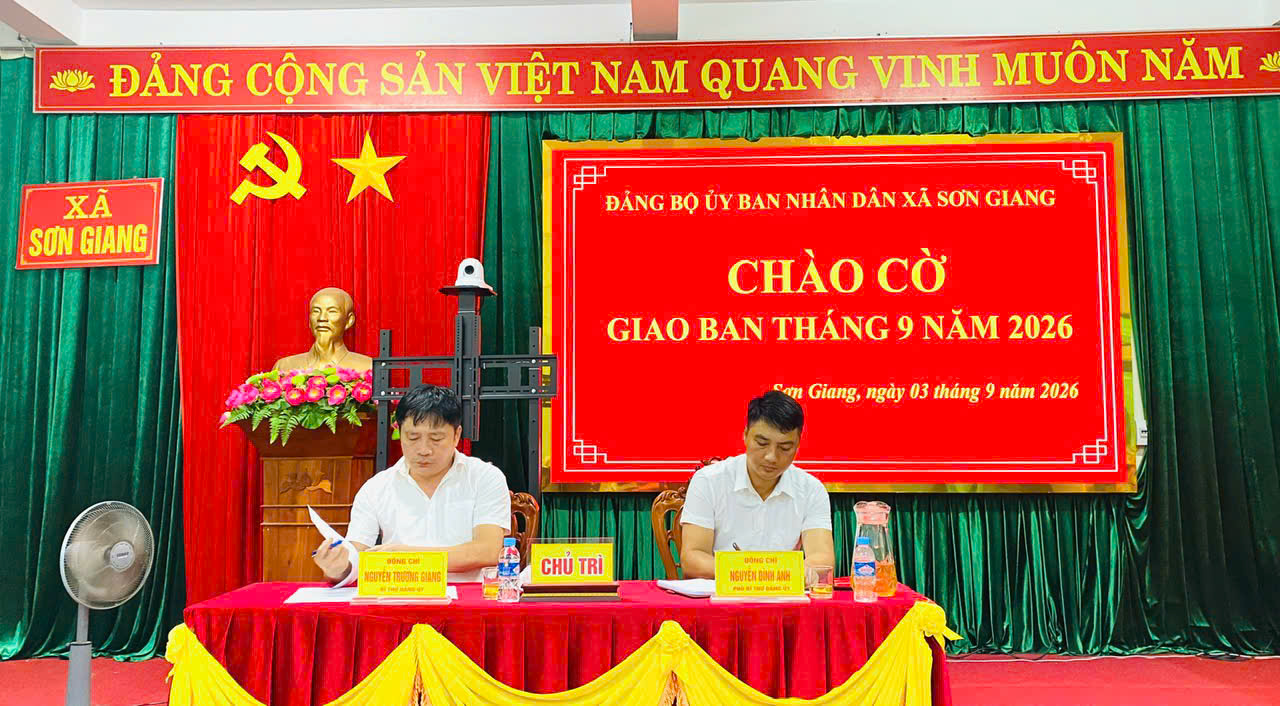 Đảng bộ UBND xã tổ chức chào cờ, giao ban tháng 9 năm 2026