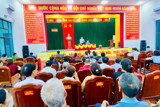  UBND xã Sơn Giang chức hội nghị soát xét tình hình triển khai công tác ứng phó với bão số 5. 