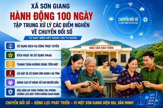 Sơn Giang triển khai Kế hoạch hành động 100 ngày về chuyển đổi số trên địa bàn