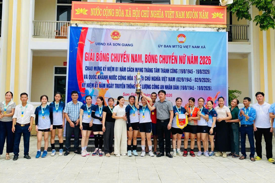 Sơn Giang tổ chức thành công Giải bóng chuyền nữ năm 2026