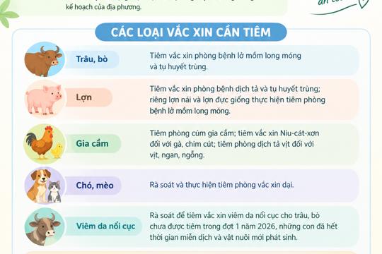 Sơn Giang tăng cường tiêm phòng, bảo vệ đàn vật nuôi