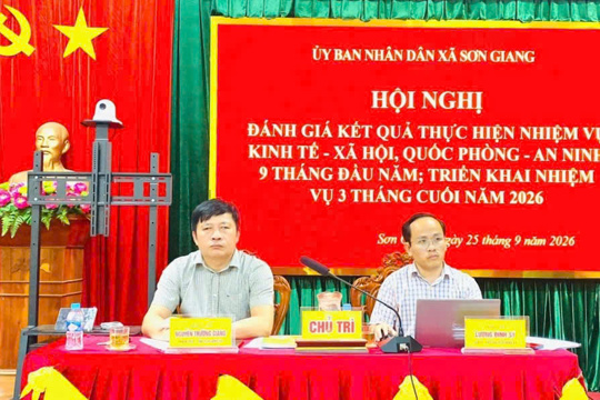 Sơn Giang: Quyết liệt thực hiện các nhiệm vụ trọng tâm 3 tháng cuối năm 2026 