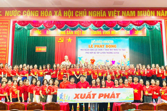 Sơn Giang hưởng ứng Lễ phát động “Mỗi người dân lựa chọn ít nhất một môn thể thao phù hợp để tập luyện thường xuyên” năm 2026