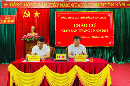 Đảng bộ UBND xã Sơn Giang giao ban triển khai nhiệm vụ tháng 7 năm 2026
