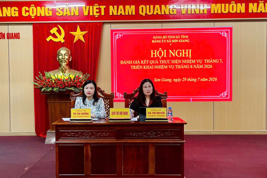 Ban Thường vụ Đảng ủy xã Sơn Giang giao ban triển khai nhiệm vụ trọng tâm tháng 8 năm 2026