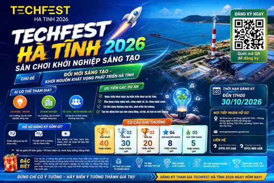Cuộc thi Khởi nghiệp sáng tạo tỉnh Hà Tĩnh năm 2026 (TECHFEST HA TINH 2026)