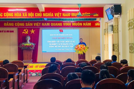 Đoàn TNCS Hồ Chí Minh xã Sơn Giang tổ chức sinh hoạt chính trị “ Tuổi trẻ Sơn Giang noi gương Tổng bí thư Hà Huy Tập”