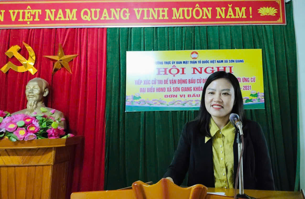 Hội nghị tiếp xúc cử tri, vận động bầu cử đối với những người ứng cử đại biểu HĐND xã Sơn Giang khóa XXI, nhiệm kỳ 2026 – 2031 